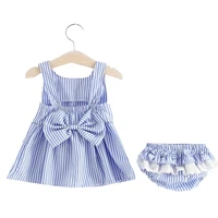 infant baby clothing sets summer sleeveless dress childrens 2pieces sets short pantsdress set stripe patten for baby sets