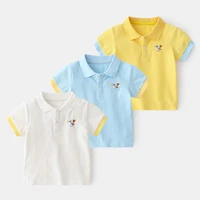 summer polo shirts cotton boys cartoons birds boys clothes short sleeve tops kids polo shirt blue white jongens polo shirt