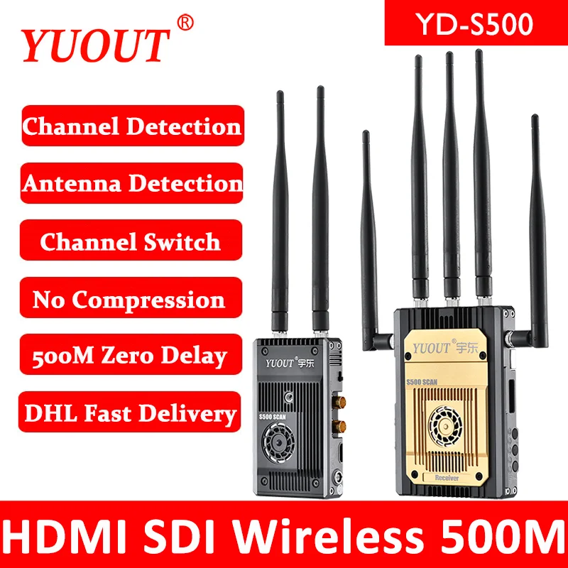 YUOUTS500 без задержки HDMI SDI Беспроводная передача 500 м/1640ft видео передатчик и