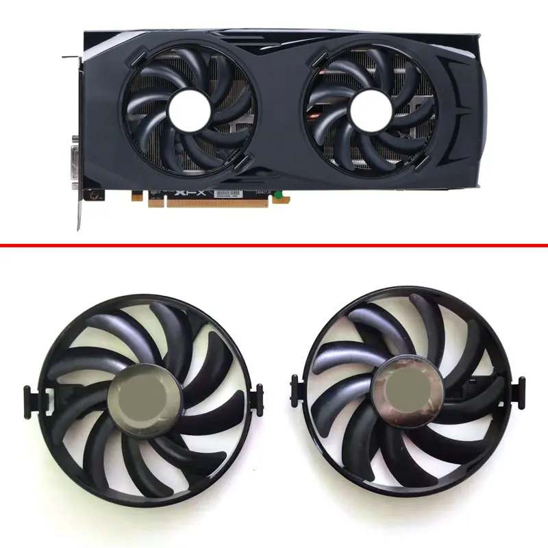 

XFX RX480 470 FDC10U12S9-C GPU Replacement Graphics Fan, Suitable For XFX AMD Radeon RX 470 480 460 570 580 EDITION Cooling