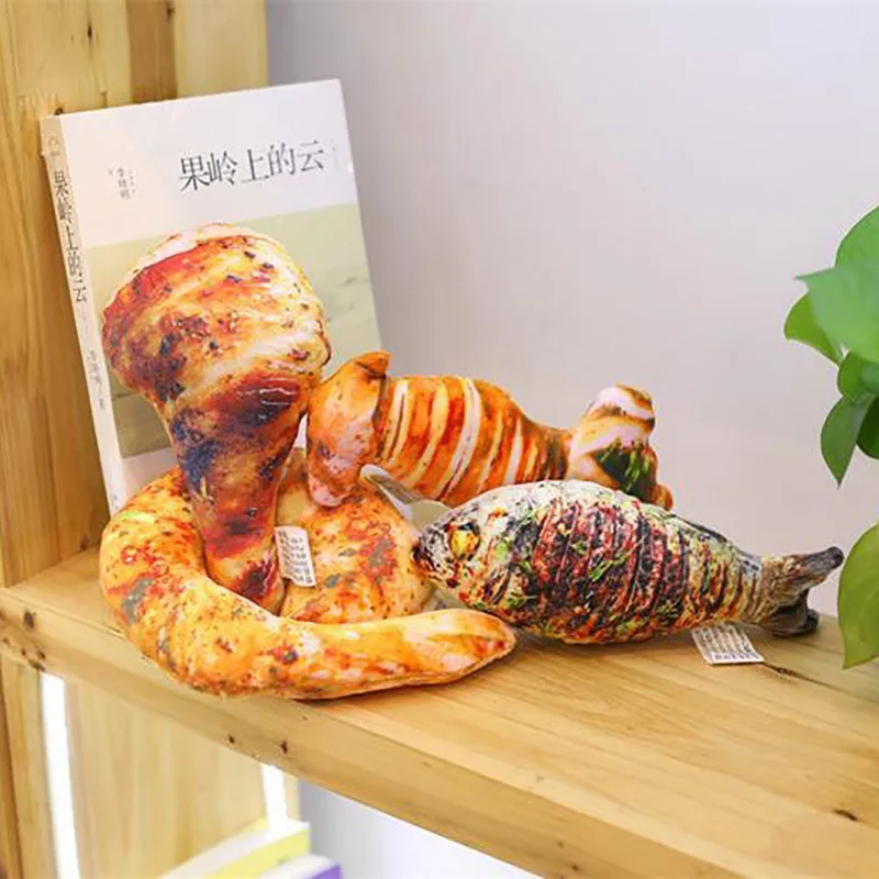 

Novelty Simulation Food Pillow Plush Grilled Fish Chicken Leg Toys Stuffed Soft Doll Kids Toys 1PC