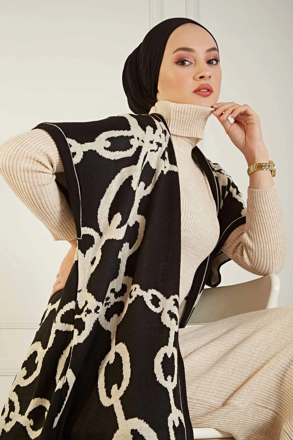 

Islamic Clothing,Muslim clothings,Turkey, Patterned 2 Pieces Woman Dress,Knitted suit,2 piece women