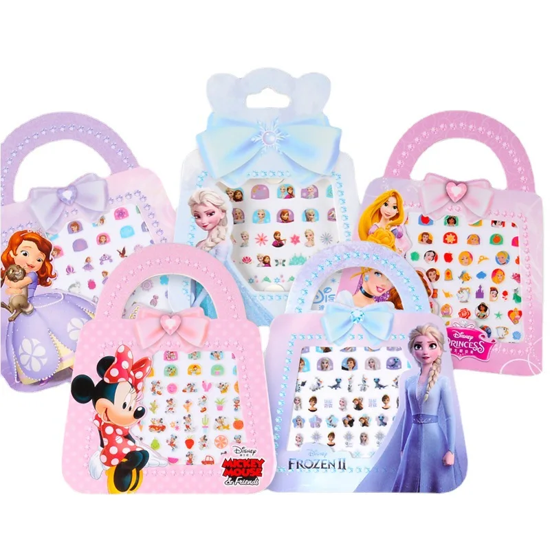 

Disney Children's Nail Stickers Frozen Princess Elsa Anna Cartoon Baby Art Makeup Toys Snow White Sophia Minnie Ear Studs Decals
