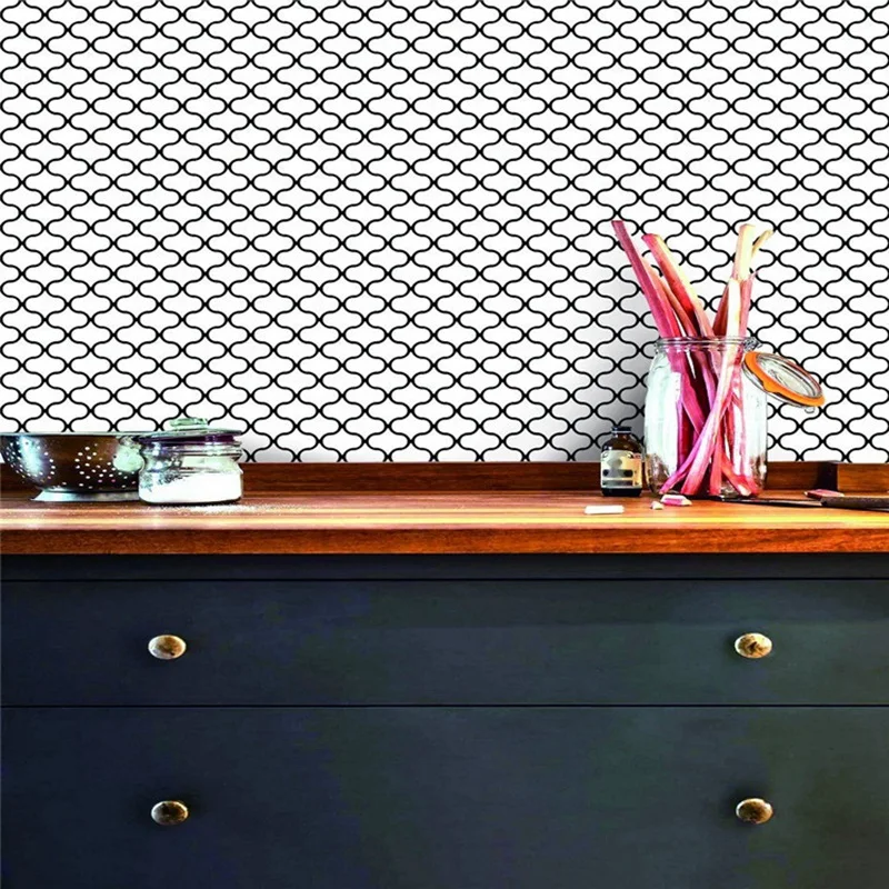 3D самоклеящаяся мозаичная настенная плитка белая наклейка в арабском стиле