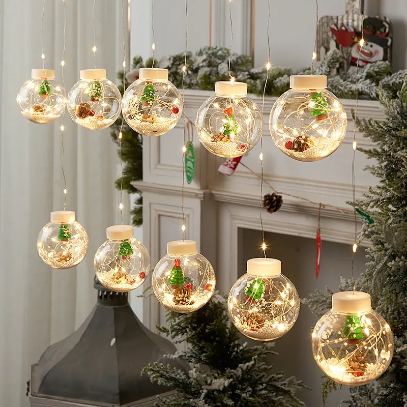 

Santa Claus Christmas Tree LED Light String Decoration Home Xmas Ornaments Wall Window Hanging Pendent Gifts New Year Navidad