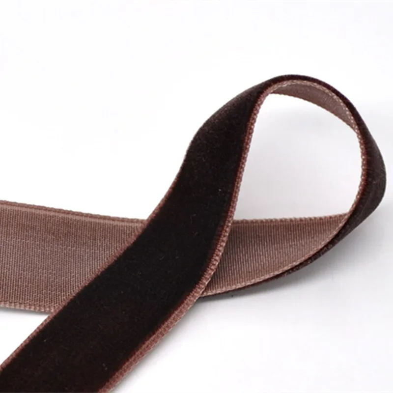 

Бархатная лента DIY для свадьбы, Рождественская вечеринка, украшения DIY, бант ленты для поделок, упаковка для карт, 5 ярдов, кофе 5/8"