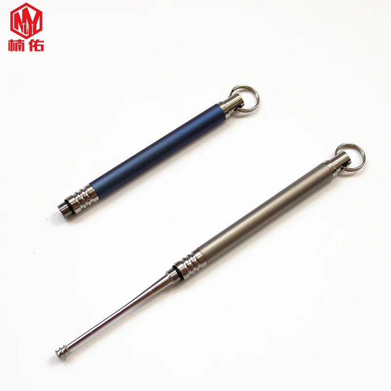 

1PC Portable Titanium Alloy Earpick Ear Pick Spoon Can Be Lengthened Detachable WIth Storage Bottle Keychain Pendants