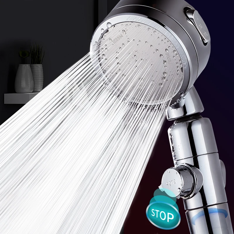 

Pressurized Shower Head High Pressure Water Saving Perforated Free Bracket Hose Adjustable Bathroom Accessories Shower Set