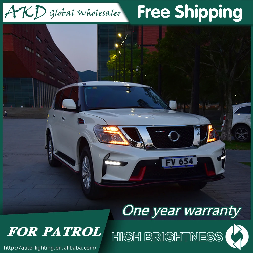 Фары для автомобиля Nissan Patrol Y62 2010- DRL дневные ходовые огни головная лампа светодиодный би ксеноновая лампа Противотуманные фары, аксессуары для автомобиля
