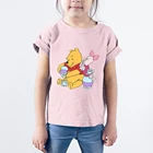 Детская одежда Винни-пух и поросенок Kawaii Harajuku Disney, футболка, Мультяшные милые топы для девочек, модная домашняя рубашка Ulzzang