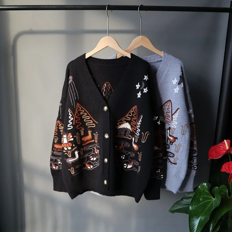 

Детский свитер с V-образным вырезом и вышивкой граффити, корейский стиль, новинка 2020