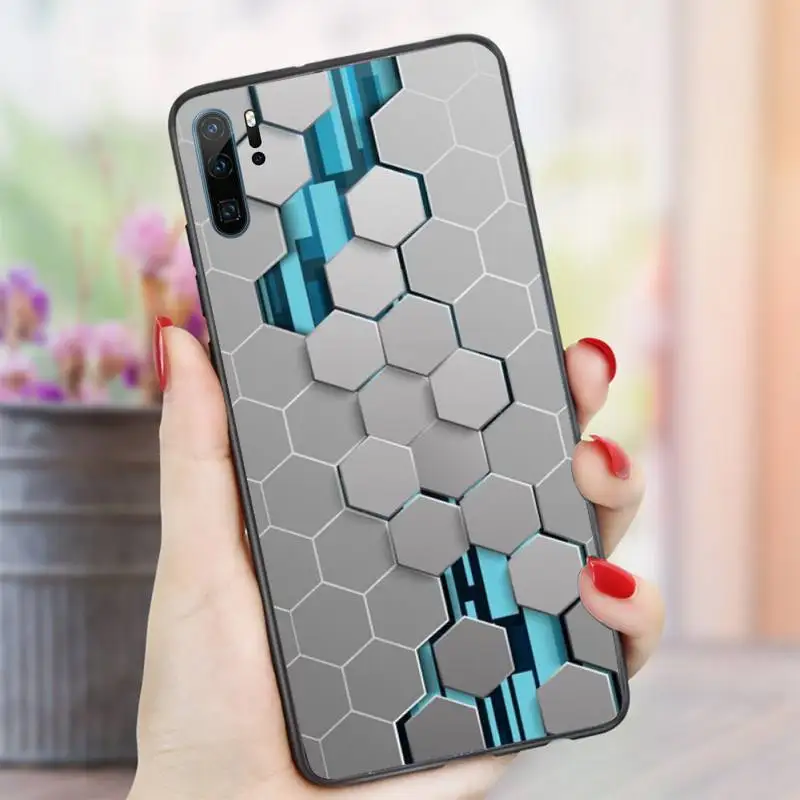 

Hexagonal lattice cool art pattern Phone Case For Huawei honor Mate P 10 20 30 40 i 9 8 pro x Lite smart 2019 nova 5t