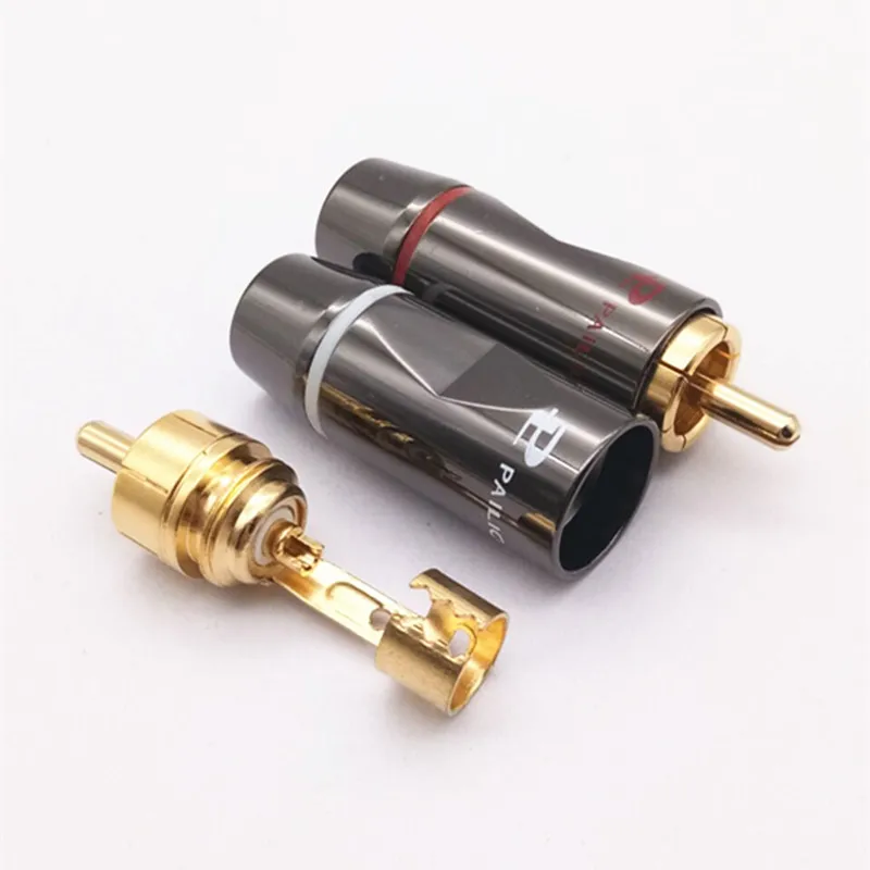 8 шт./лот хорошее качество RCA Сварка штекер Медный позолоченный Аудио разъем