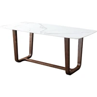 simple white rectangular modern rock plate table for 6 people and chair new chinese furniture high end exotic accessories