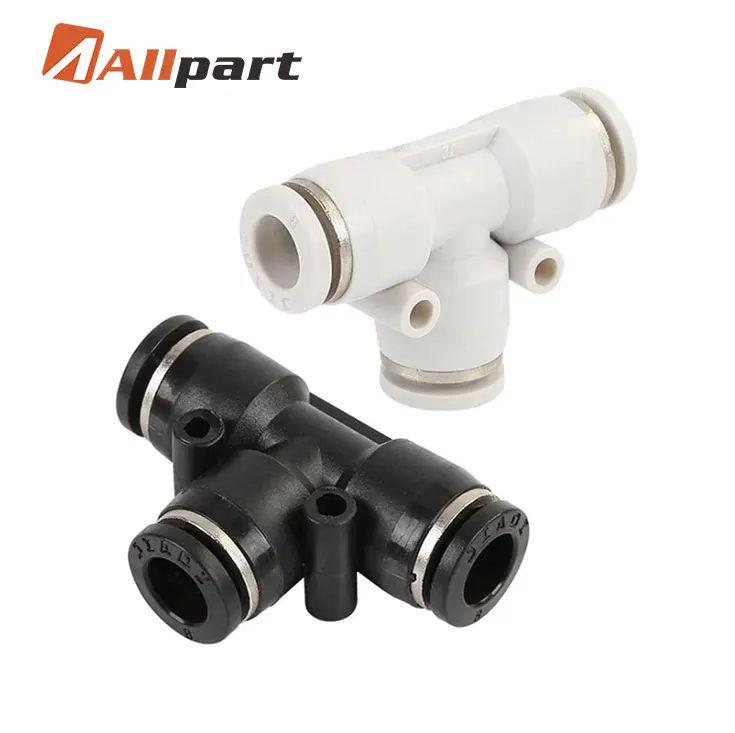 Пневматические фитинги для труб PE пластиковый быстроразъемный Т образный