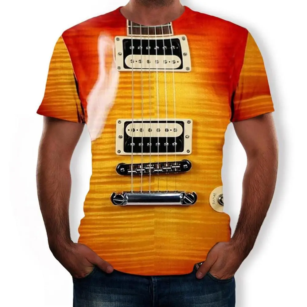 neue ankunft elektrische gitarre lustige t shirts männer t hemd homme sommer kurzarm hip hop kühle streetwear mannen top camisetas free glob