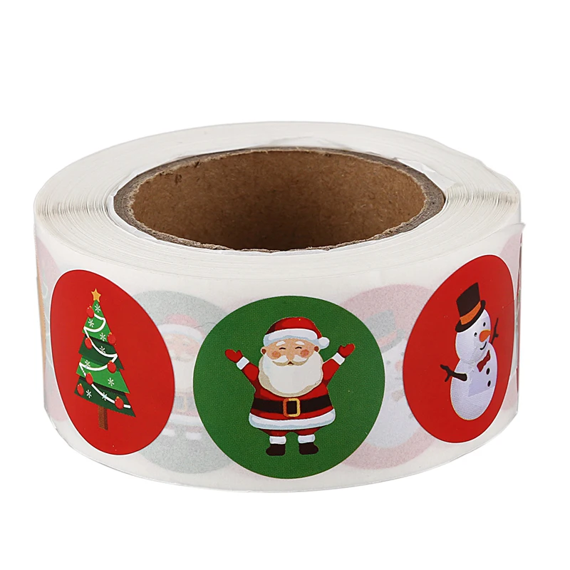 Праздничные наклейки 500 шт рождественские Санта Клаус Олень декоративный клей