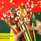 Рождественский подарок, ручка для учеников, милая мультяшная Рождественская серия, нейтральная ручка, креативная черная ручка для гелевой ручки, милая школьная Канцелярия