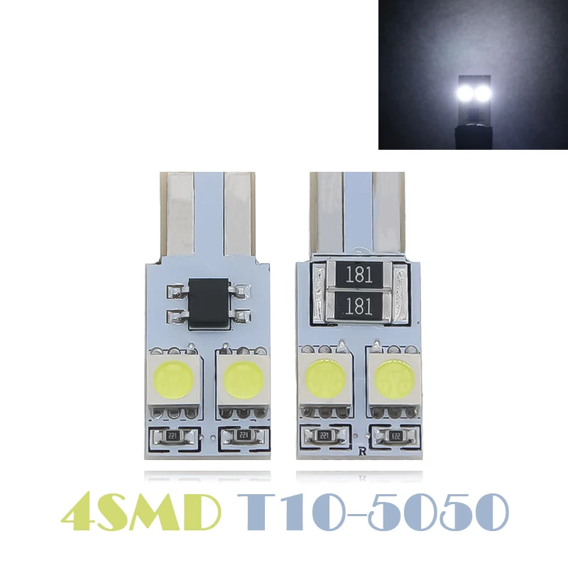 

10PCS T10 5050 4smd Non polarity Parking-Bulb T10 LED bulbs with 5050SMD 4 leds Light 194 168 W5W LED LAMP white ICE blue