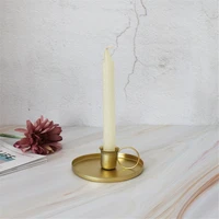 retro metal plated candle holders pillar metal plate for wedding party festival candlestick holder art gift home decoration