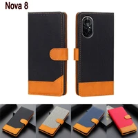 leather phone etui case for huawei nova 8 cover flip wallet magnetic card protective hoesje etui book for huawei nova8 case bag