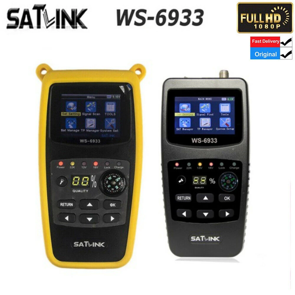 

Original Satellite Finder Satlink WS-6933 Digital Satfinder DVB-S2 2.1 Inch LCD Display FTA C&KU Band WS 6933 WS6933 Sat Meter
