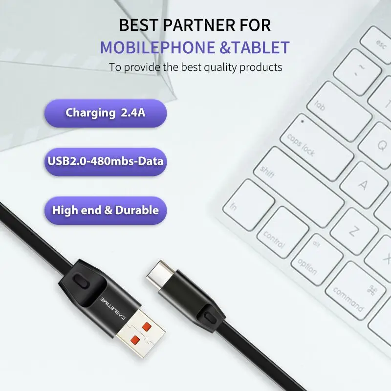 Кабель USB Type C/USB A Cabletime для быстрой зарядки 2.4A|Кабели мобильных телефонов| |
