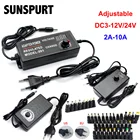 Регулируемый источник питания AC100-240V DC3V-12V24 В, 9 в-24 В, 1 А, 2 А, 5 А, с дисплеем напряжения экрана, универсальный адаптер для светодиодной ленты видеонаблюдения