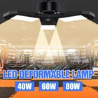 UFO Светодиодная лампа для гаража 40 Вт 60 Вт 80 Вт E27, светодиодная деформируемая лампа 220 В, высокая мощность, освещение для цеха, склада, лампа 2835