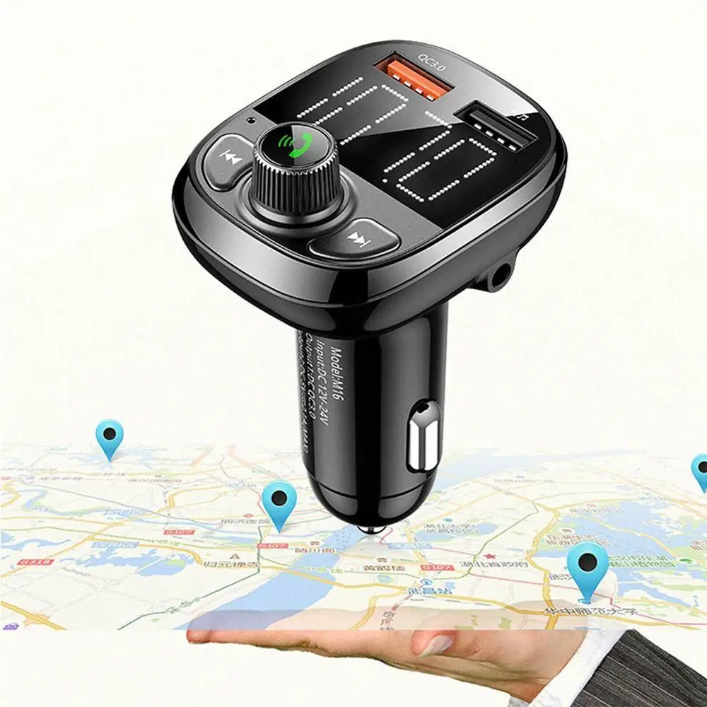 Автомобильный FM-трансмиттер с Bluetooth автомобильное зарядное устройство функцией