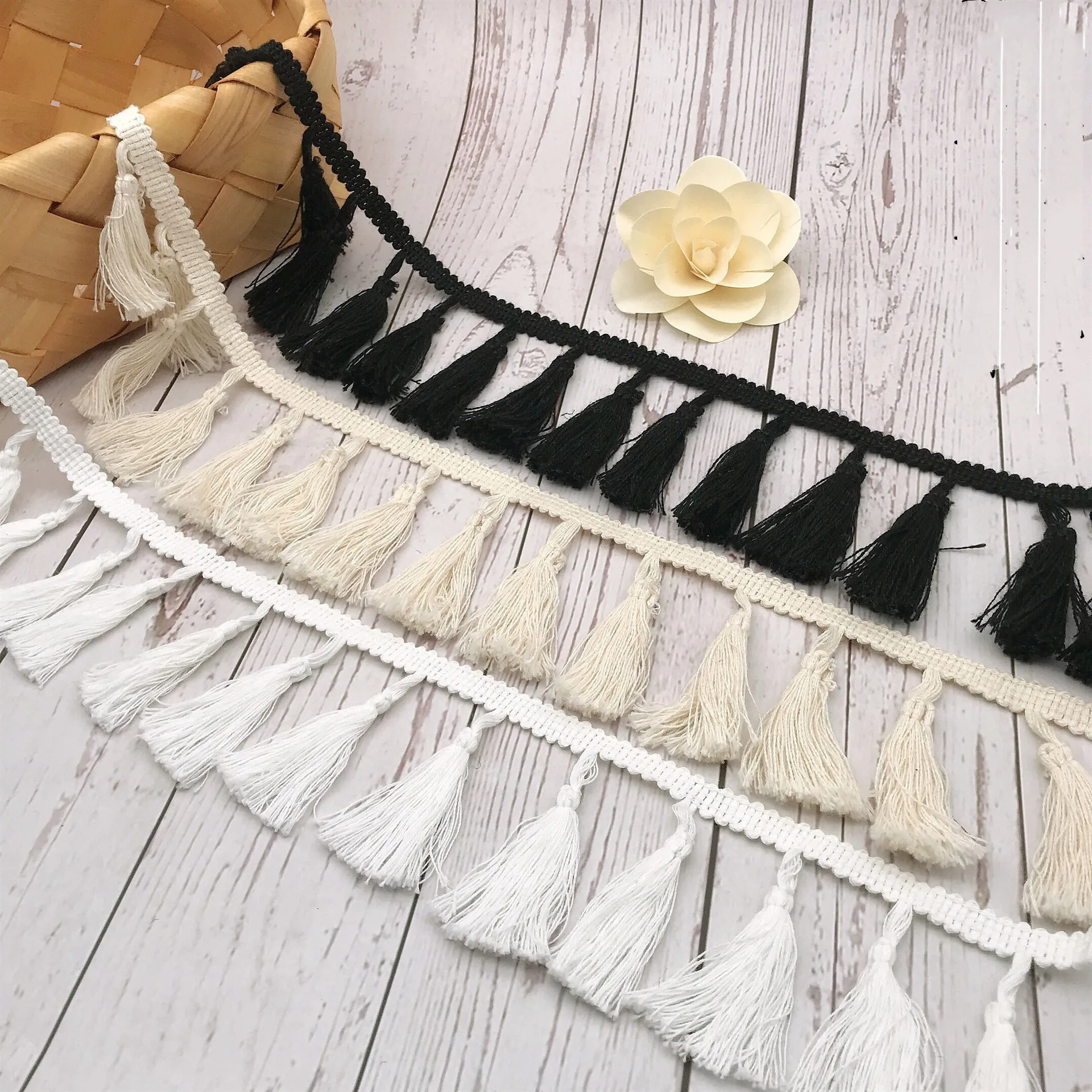 3 стая хлопчатобумажная ткань плетеная кружевная лента винтажная кисточка