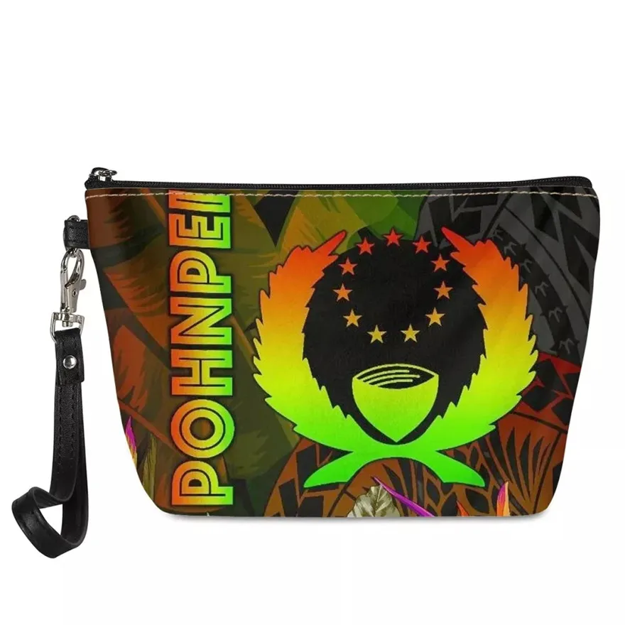 

Повседневные женские косметички, понпей, полинезийская, Самоанская, этнический принт, искусственная кожа, косметичка для молодых девушек, п...