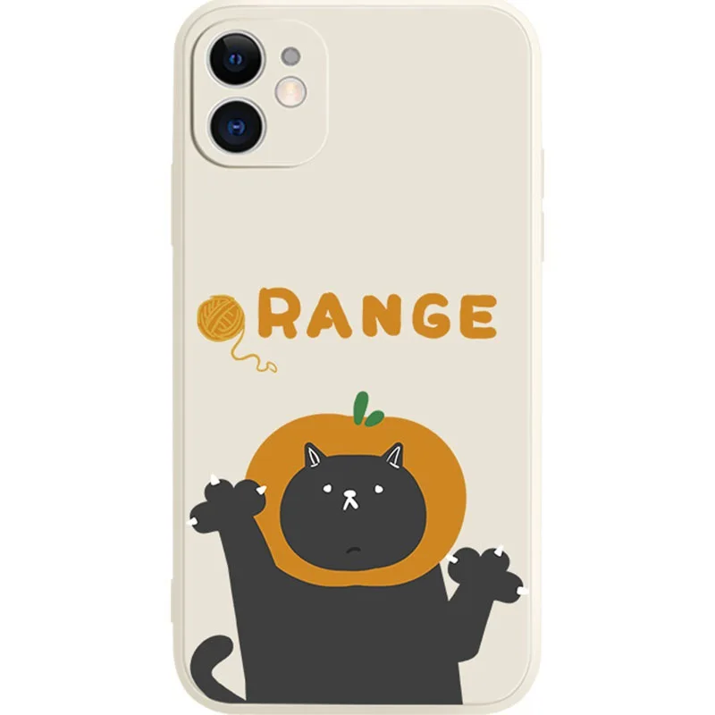 

Suitable for iPhone 12pro case 6 silicone 8 for Apple 11 frosted soft case XR orange cat 7plus