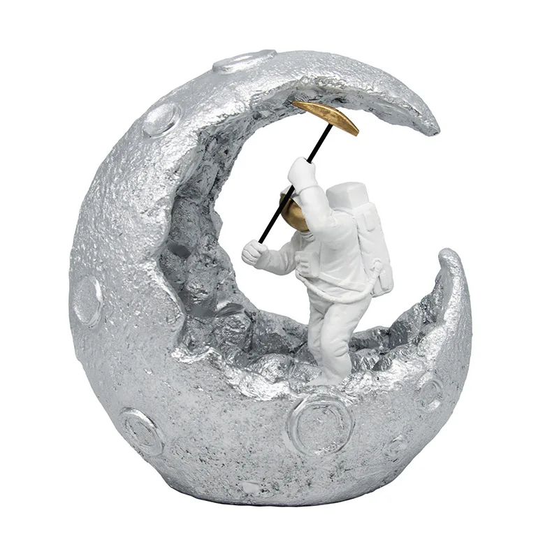 

Nordic Astronaut Sculpture Ornaments Moon Night Lights Model Living Room Creative Home Decorations Valentine's Day Birthday Gift