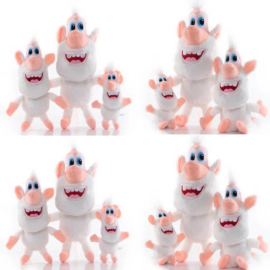 

38cm Russia Cartoon Little White Pig Plush Toy White monkey Soft Cotton Doll Action Figures Toys Cooper Booba Buba Plush Toys