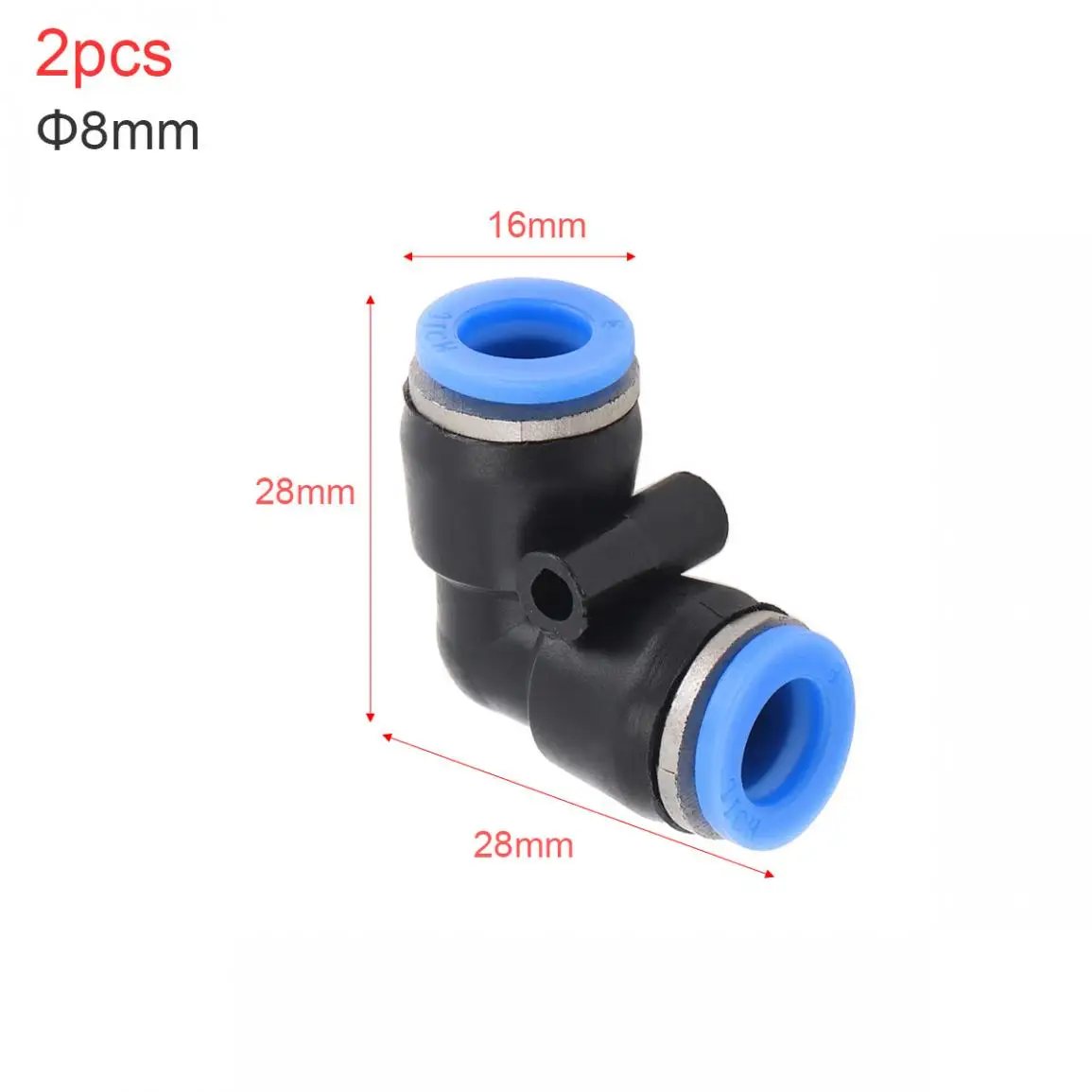 2 шт 8 мм l-образный локоть пластиковый двухсторонний Пневматический быстрый