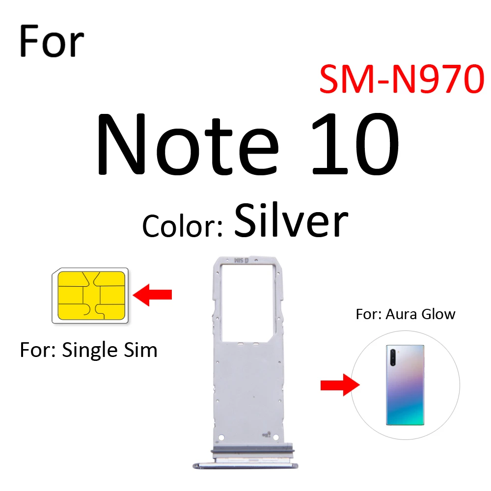 

10pcs/lot Sim Micro SD Card Socket Holder Slot Tray Reader For Samsung Galaxy Note 10 Plus 5G N970 Adapter Container Connector