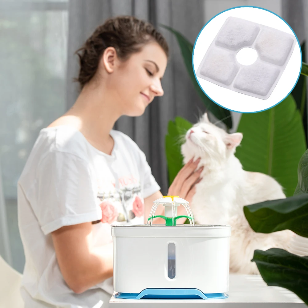 4PCS Activated Carbon Filter 2 Sponge For Automatic Cat Dog Fountain Water Feeder Replace Drinking Machine Accessories | Дом и сад