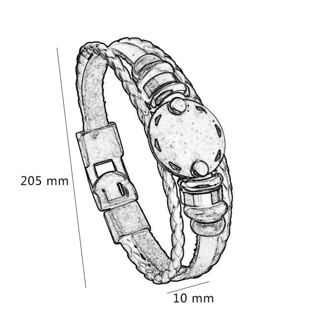 Ретро 12 Созвездие браслеты со знаками Зодиака мужской браслет в оплетке из