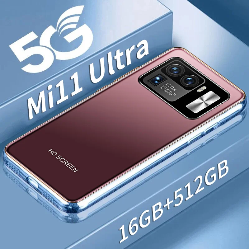 

Global Version Smartphone M11 Ultra Cellphone 16GB 512GB 6.7Inch 6800mAh MTK6889 Android10.0 5G Mobile Phone Mi 11 Celular