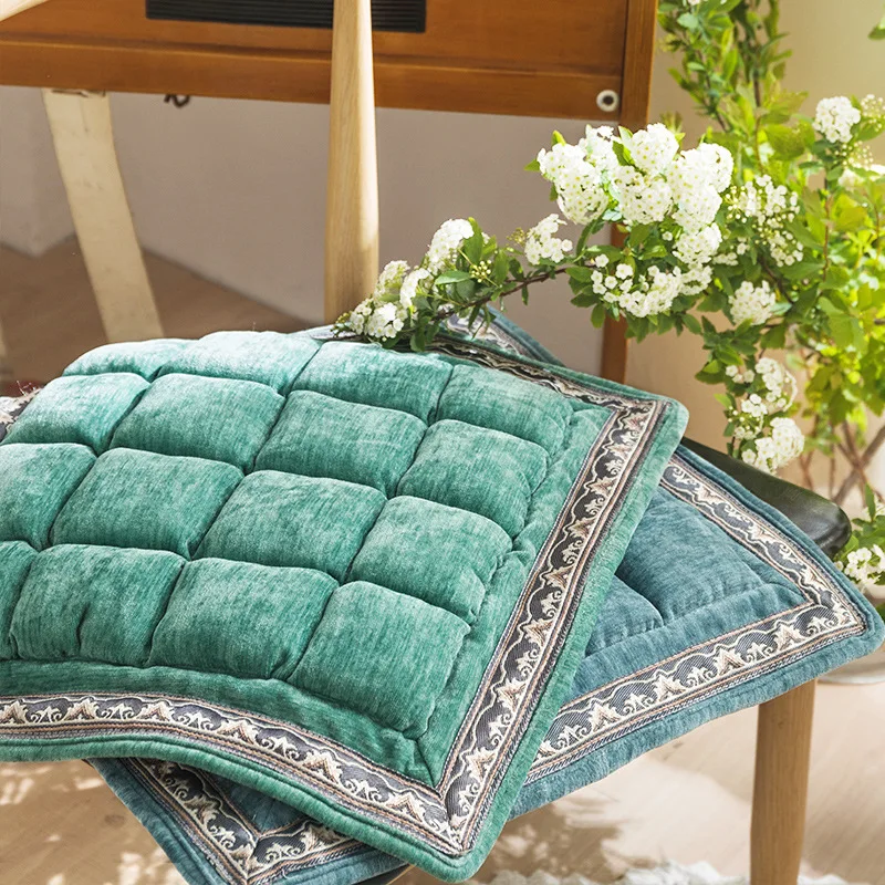 Роскошный Синели вышивка зеленый толще Подушка сиденья дивана диван дома