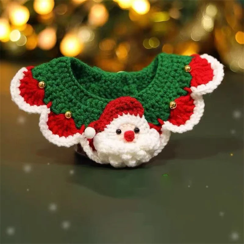 

Pet Christmas Dog Cat Collars Puppy Necklace Halloween Scarves Cats Dogs Knitted Lovely Woolen Christmas Scarves Accessories