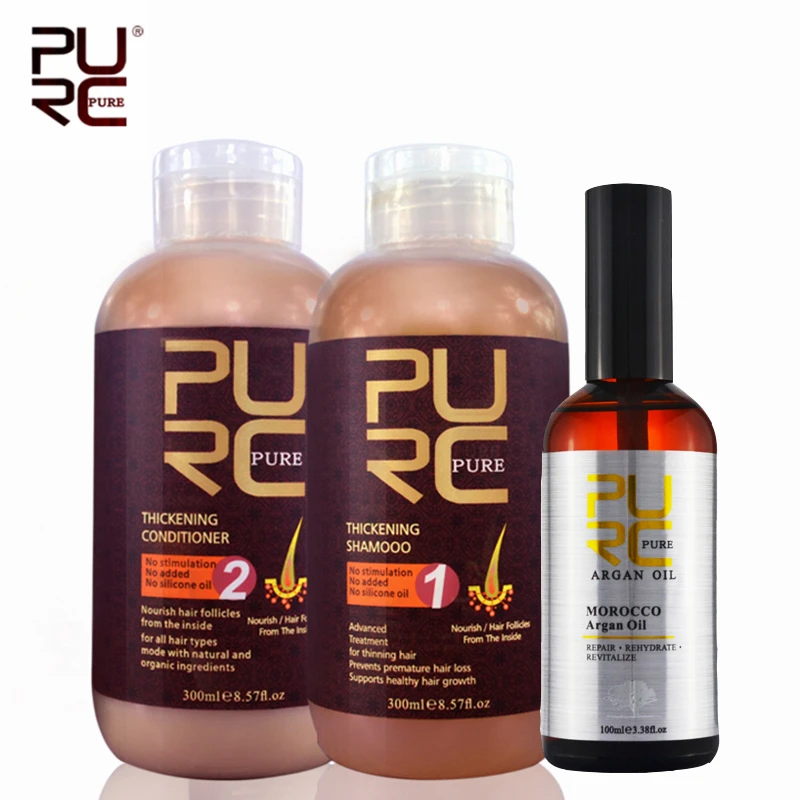 Чистый без силиконового масла шампунь + утолщение кондиционер аргановое масло
