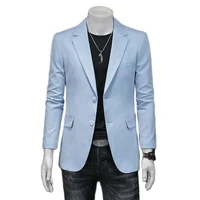 new spring autumn new men sky blue blazer fashion slim casual blazer for men brand mens suit designer jacket outerwear men s 5xl