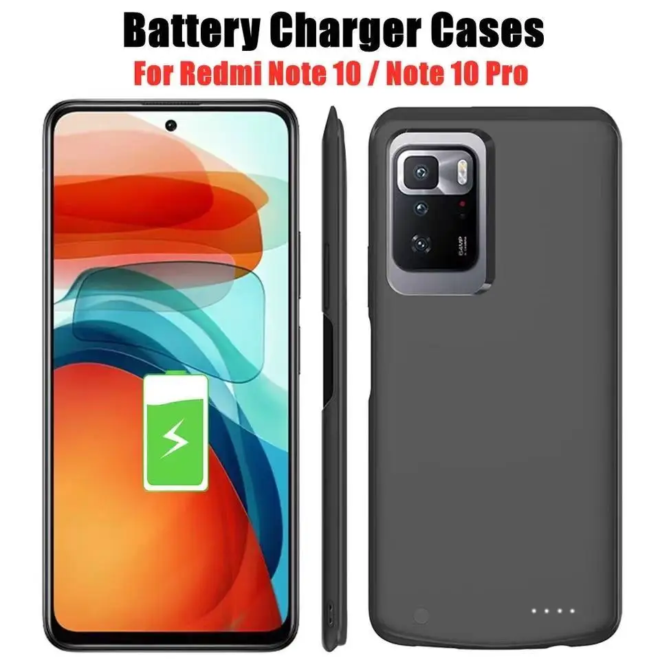 6800mAh Battery Charger Cases For Xiaomi Redmi Note 10 Pro External Battery Powerbank Case For Redmi Note 10 Power Bank Cover