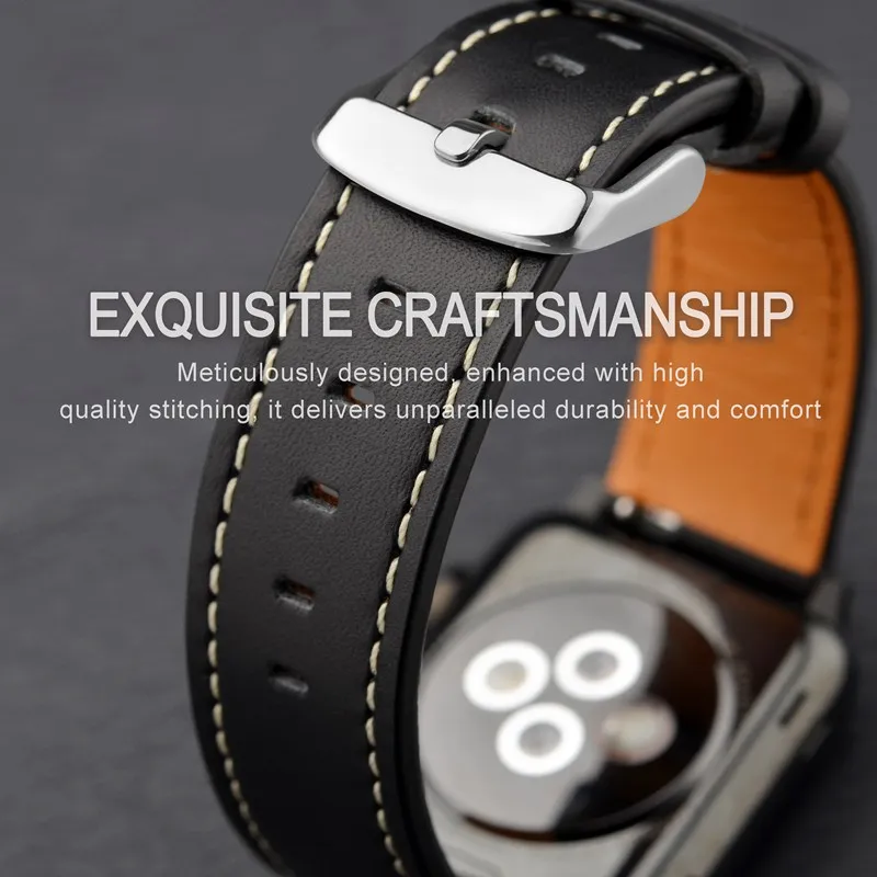 Anbeer 18mm 19mm 20mm 21mm 22mm Watch Band, Quick Release Genuine Leather Replacement Strap