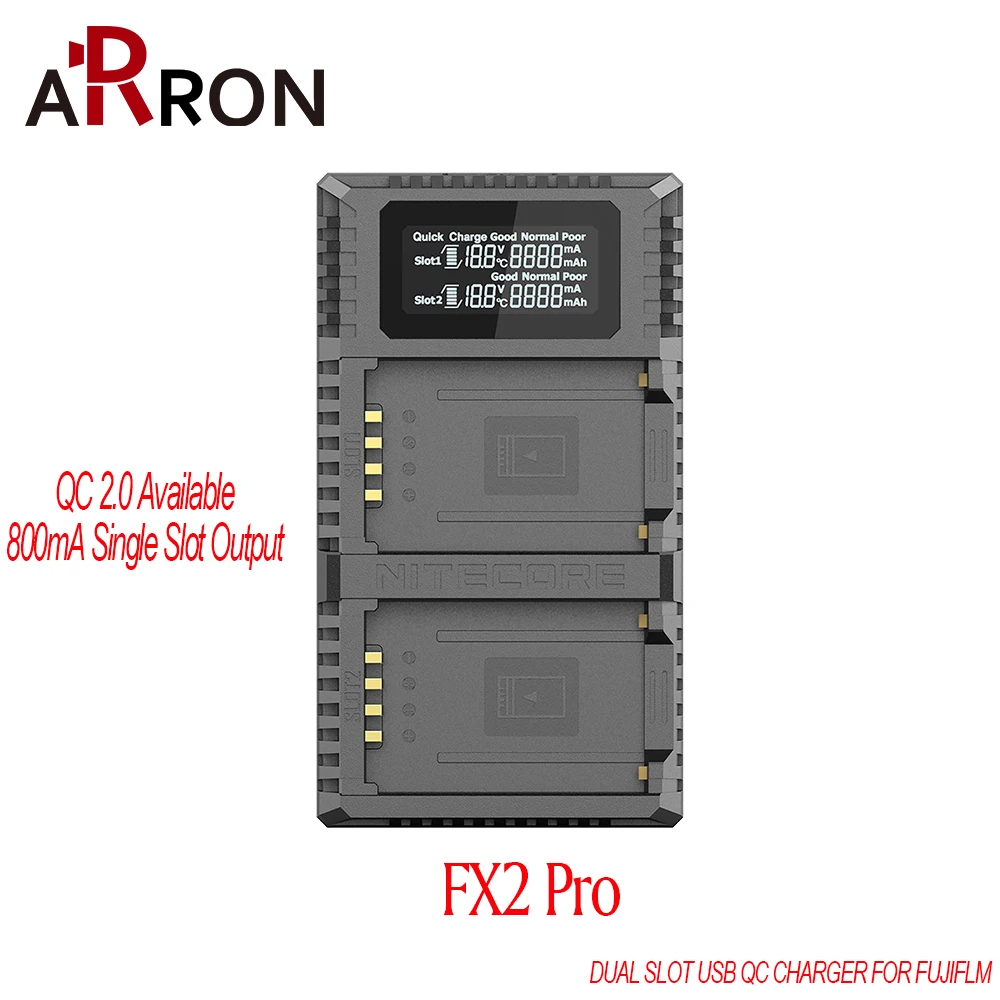 Новинка дорожное зарядное устройство NITECORE FX2 PRO с двумя USB разъемами для камеры
