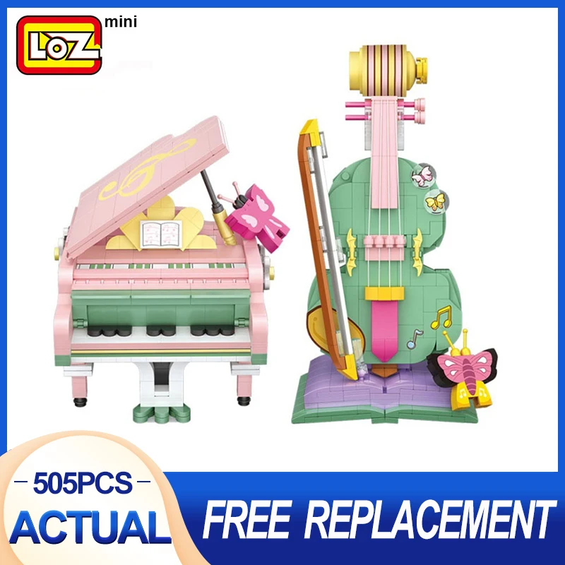 

LOZ 4106 миниатюрное креативное пианино для скрипки, украшение для музыкальных инструментов, модель строительного блока, Детская образователь...