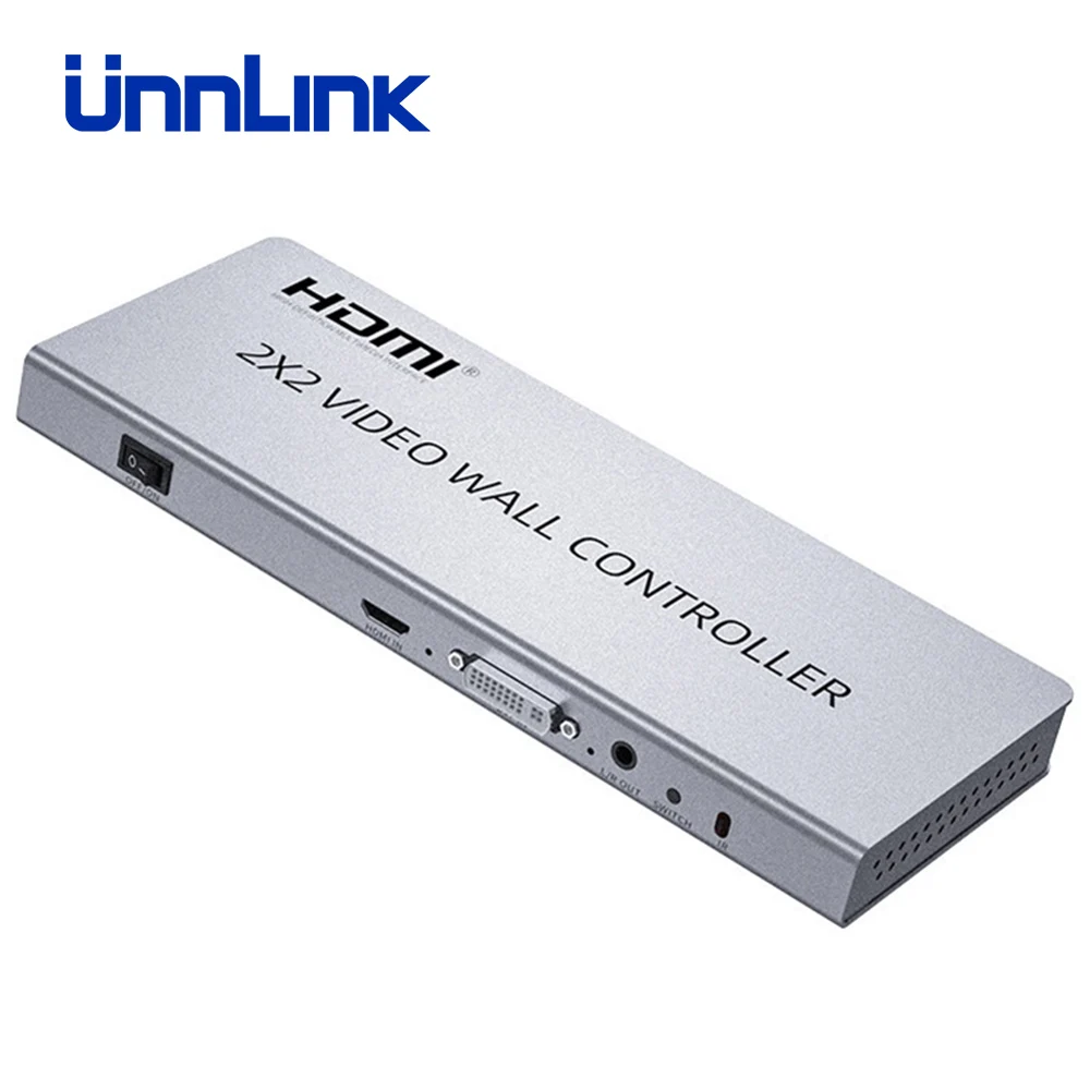 Unnlink видео настенный контроллер 1 HDMI/DVI вход 4 HDMI выход 1080P 2x2 4 изображения сшитое изображение процессор экран Сращивание RS232