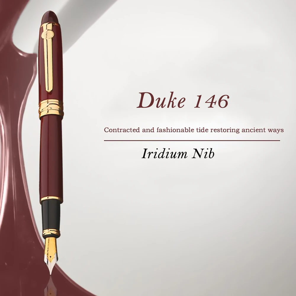 Ручка перьевая Duke 146 металлическая красная с иридиевым наконечником 0 7 мм и
